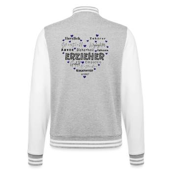 Educator Heart - College Sweat Jacket - heather grey/white - Back - Marisol (170cm)