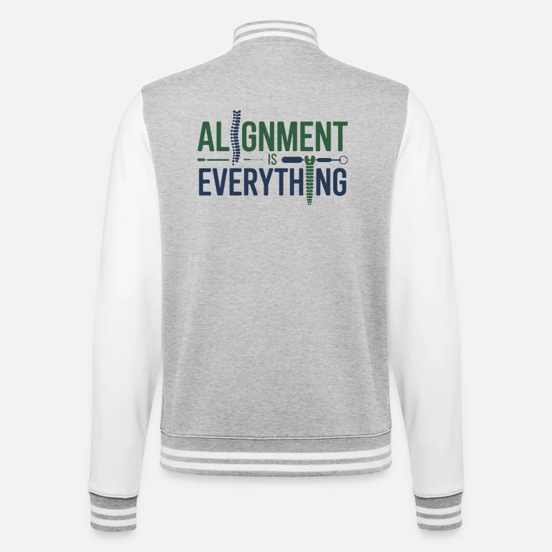 Chiropractor Alignment Is Everything Professional  - College Sweat Jacket - heather grey/white