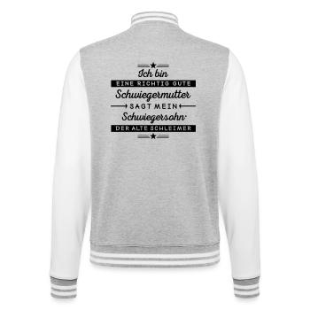 I'm a good mother-in-law - College Sweat Jacket - heather grey/white - Back - Marisol (170cm)