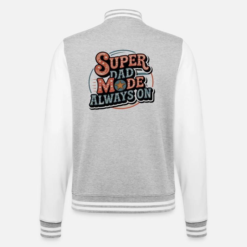 Super Dad Mode Always Active - College Sweat Jacket - heather grey/white