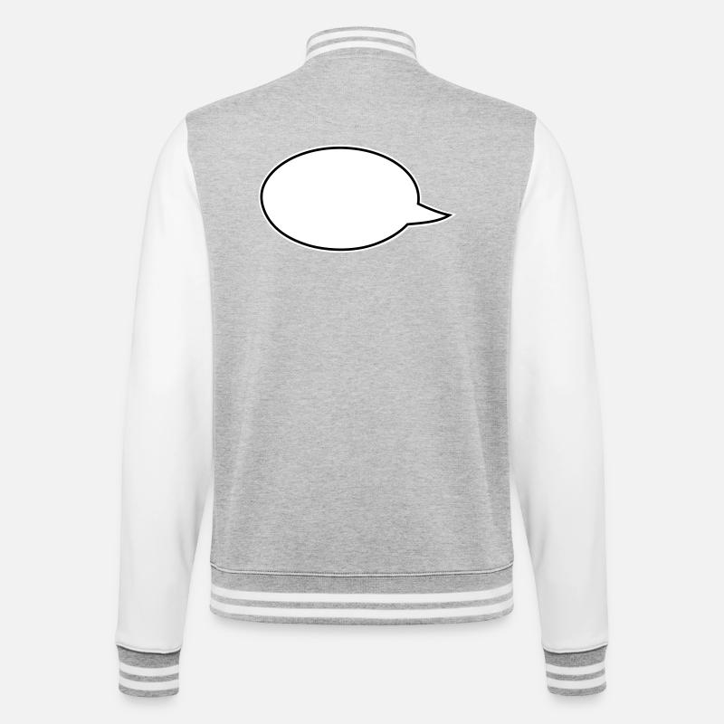 Sprechblasen Comic links - College-Sweatjacke - Grau meliert/Weiß