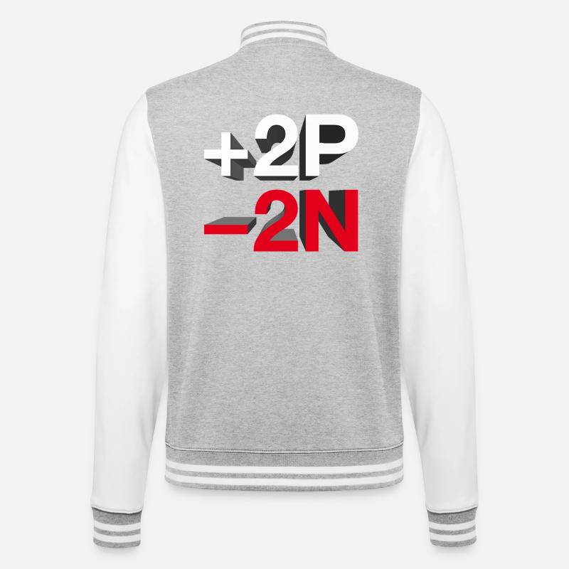 +2P -2N / +peace -hate - let's talk - College Sweat Jacket - heather grey/white