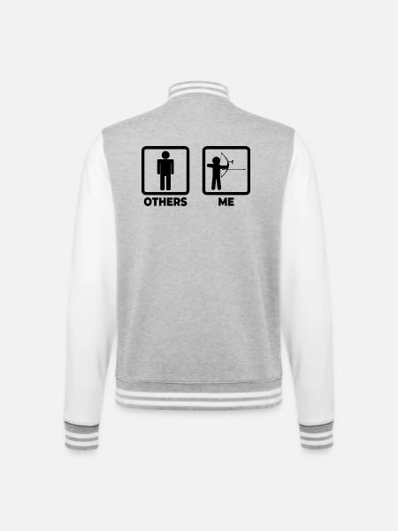 Funny archer - College Sweat Jacket - heather grey/white