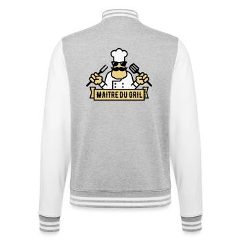 Grill Master (Grill / BBQ / BBQ / 3C) - College Sweat Jacket - heather grey/white - Back - Marisol (170cm)