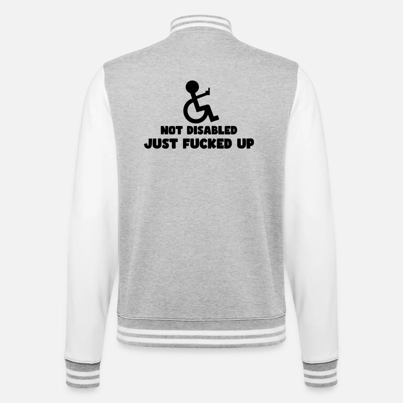 Pas handicapé, juste complètement perdu ! # - Veste Teddy - gris chiné / blanc