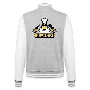 Grill Master (Grilling / Barbecue / BBQ / 3C) - College Sweat Jacket - heather grey/white - Back - Marisol (170cm)