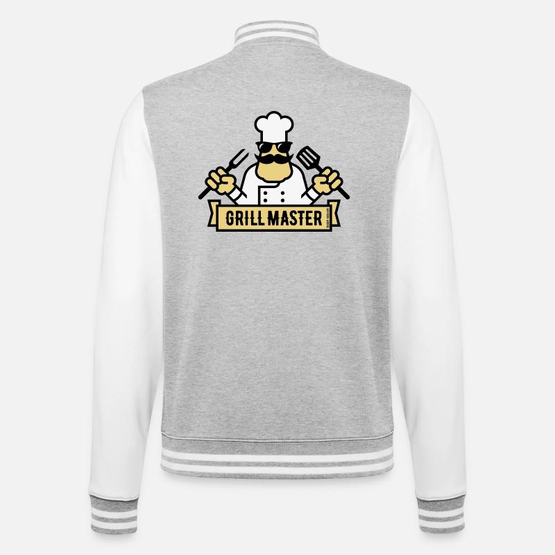 Grill Master (Grilling / Barbecue / BBQ / 3C) - College Sweat Jacket - heather grey/white