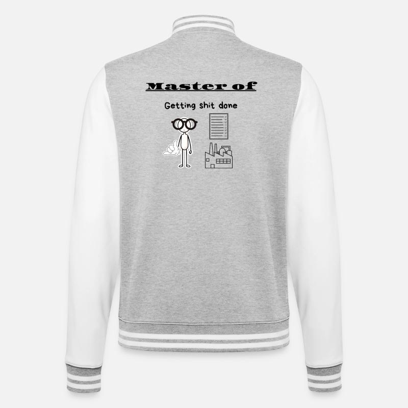 Master of Getting shit done - College Sweat Jacket - heather grey/white