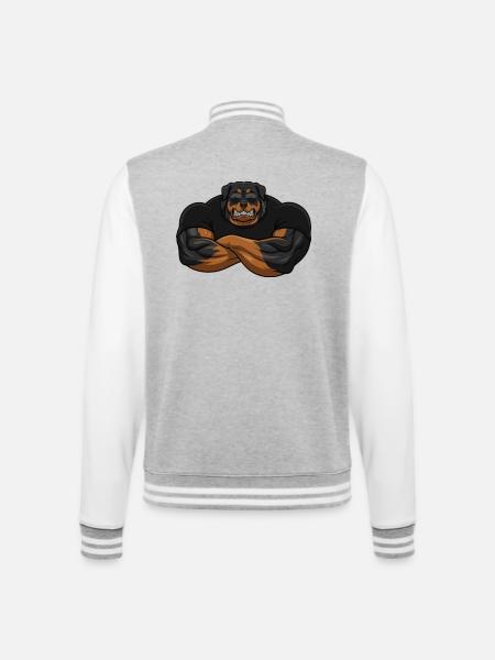 Rottweiler Security – The toughest bouncer - College Sweat Jacket - heather grey/white