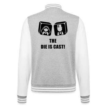 Die Würfel sind gefallen! (Junggesellenabschied – Hochzeitsspiel vorbei, B) - College-Sweatjacke - Grau meliert/Weiß - Hinten - Marisol (170cm)