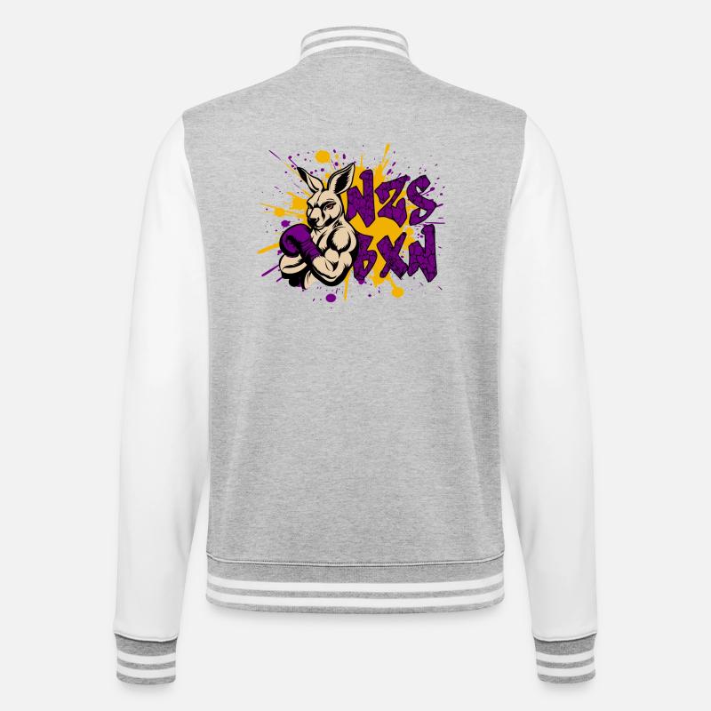NZS BXN Graffiti – Antifascist Statement - College Sweat Jacket - heather grey/white