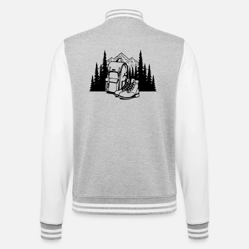 Absolute black, where it all begins - College Sweat Jacket - heather grey/white