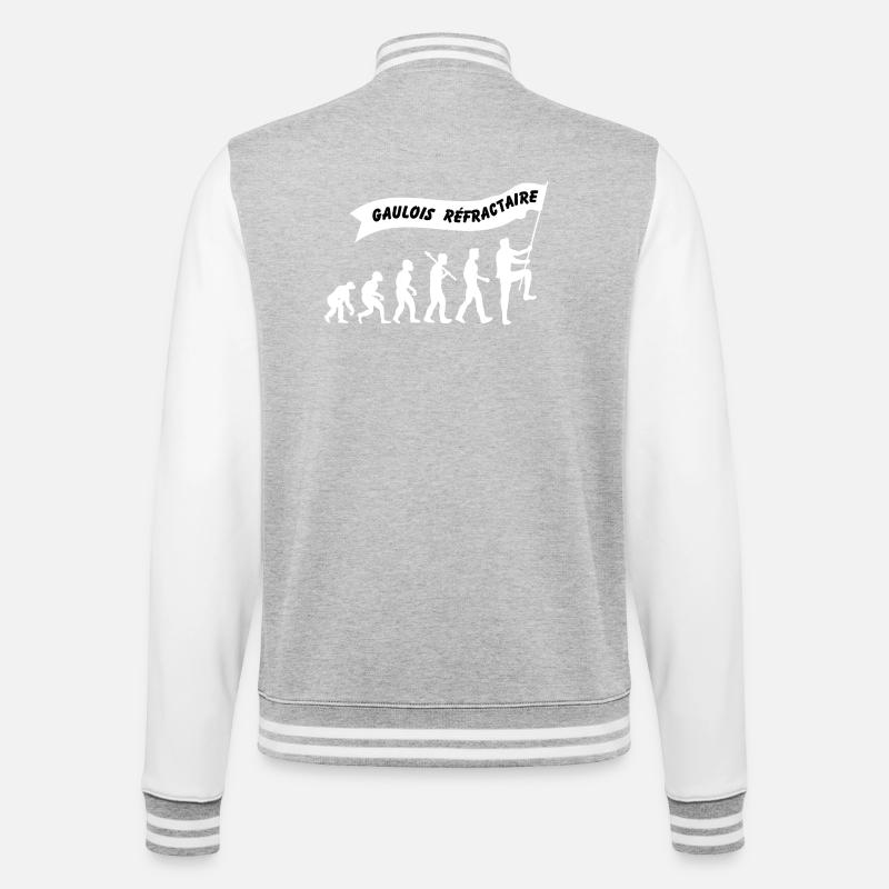 Evolution du gaulois réfractaire - Veste Teddy - gris chiné / blanc