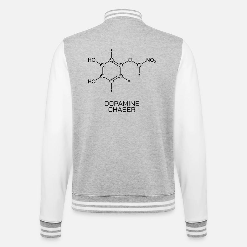 Molécule de recherche de dopamine - Veste Teddy - gris chiné / blanc