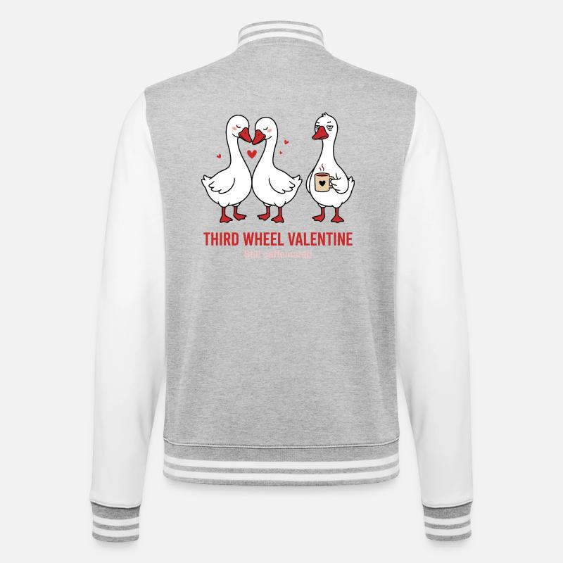 Third Wheel Valentine - Single Coffee Design - College Sweat Jacket - heather grey/white