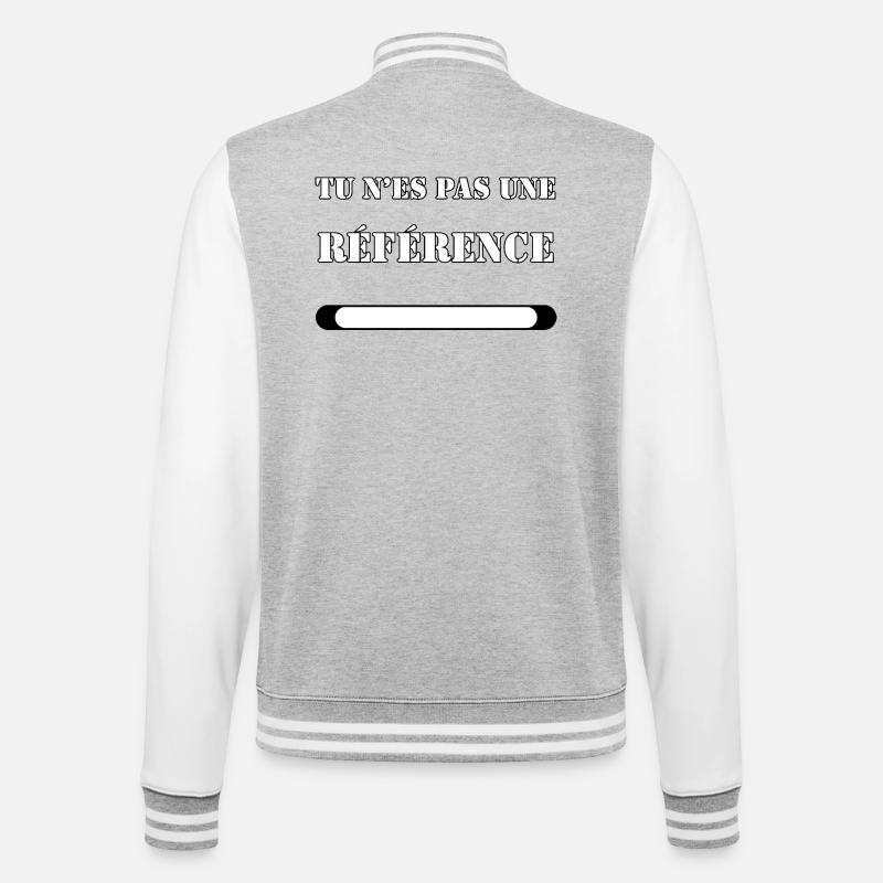 TU N’ES PAS UNE RÉFÉRENCE. - Veste Teddy - gris chiné / blanc