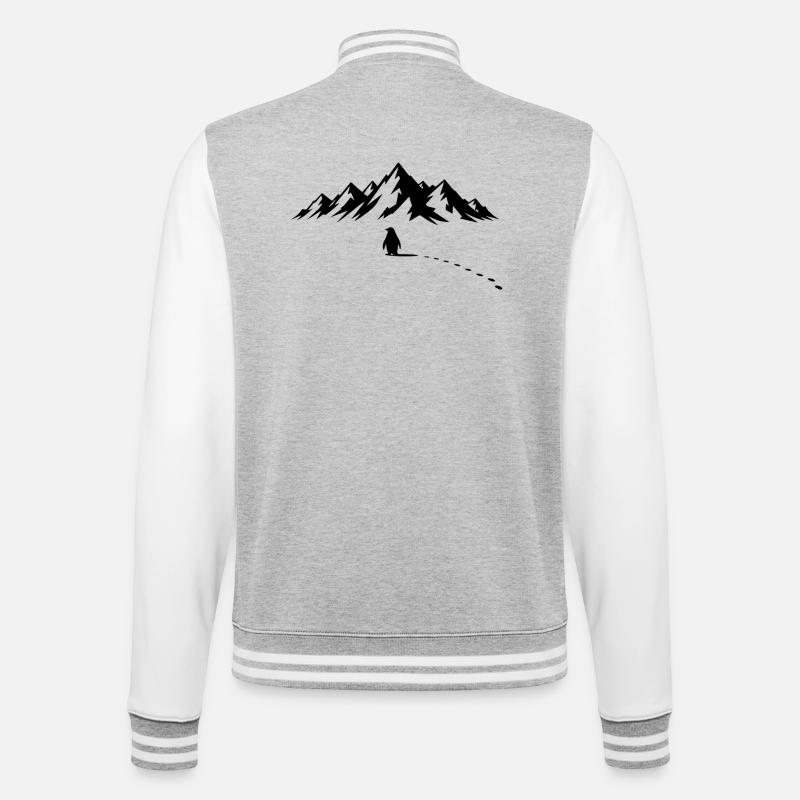 Pinguin Eisberg - College-Sweatjacke - Grau meliert/Weiß