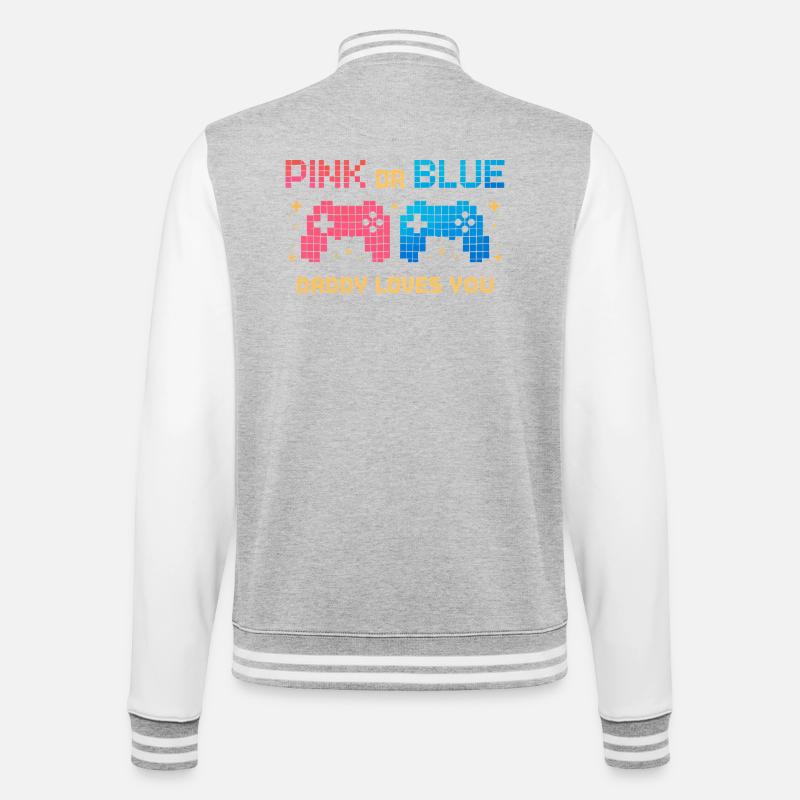 Contrôleur de pixels rose ou bleu - Veste Teddy - gris chiné / blanc
