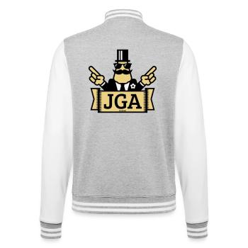 Bachelor Party Hand Show (Bachelor Party / 3C) - College Sweat Jacket - heather grey/white - Back - Marisol (170cm)
