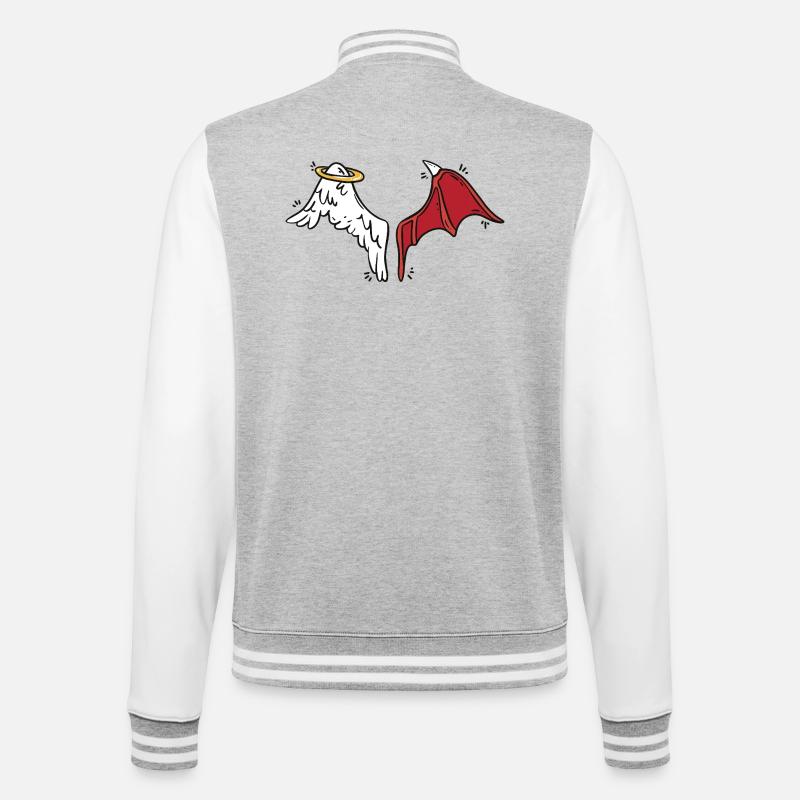 Angels & Devils - College Sweat Jacket - heather grey/white
