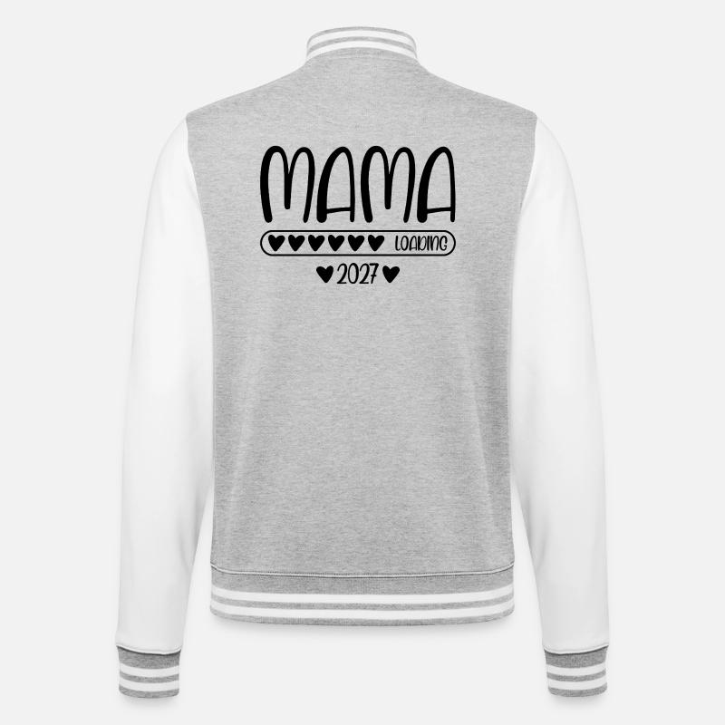Mama 2027 loading - College Sweat Jacket - heather grey/white