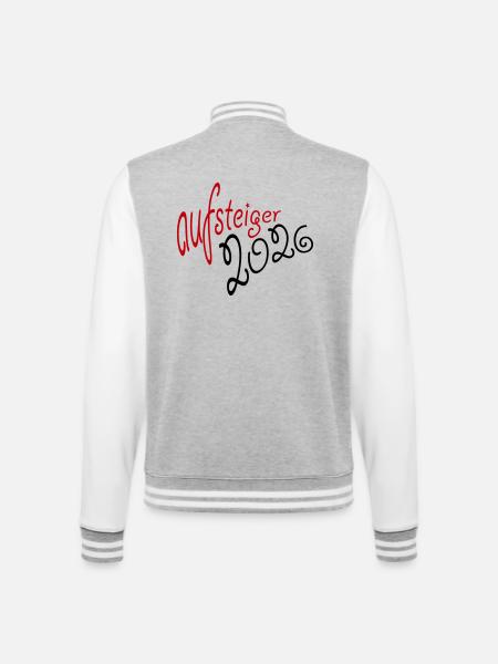 Aufsteiger 2026 Aufstieg - College-Sweatjacke - Grau meliert/Weiß