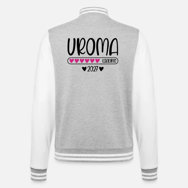 Great-grandma 2027 loading with heart loading bar - College Sweat Jacket - heather grey/white