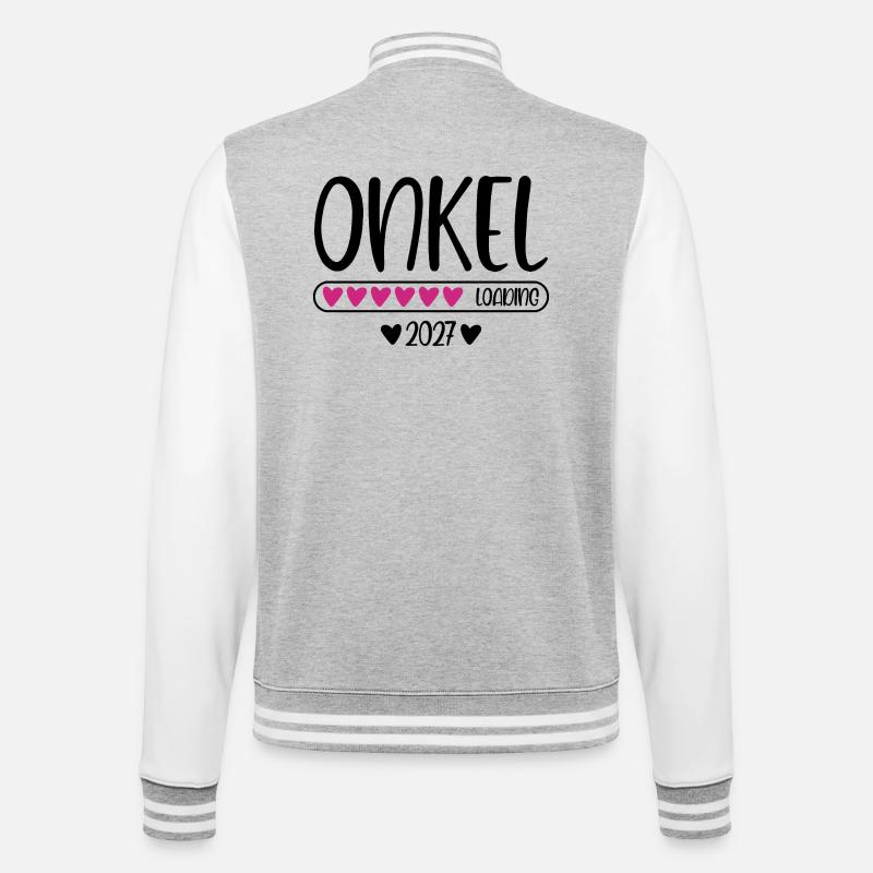 Uncle 2027 loading heart loading bar - College Sweat Jacket - heather grey/white