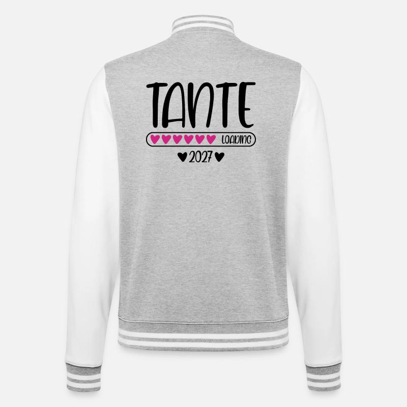Tante 2027 loading Herzchen Ladebalken - College-Sweatjacke - Grau meliert/Weiß