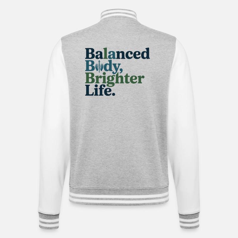 Osteopath Balanced Body Brighter Life Professional - College-Sweatjacke - Grau meliert/Weiß