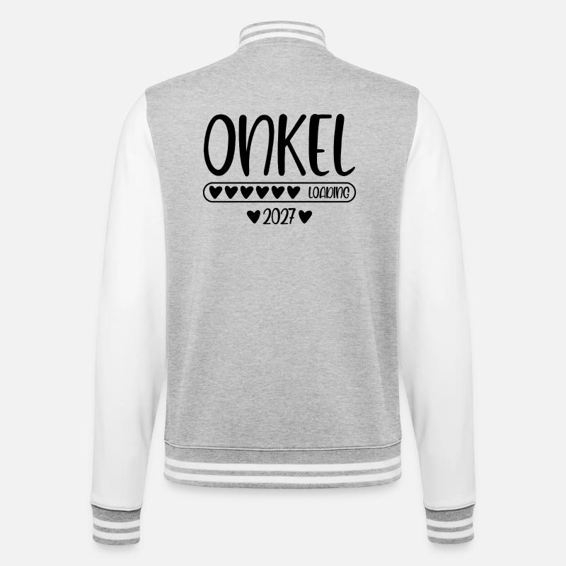 Onkel 2027 loading - College-Sweatjacke - Grau meliert/Weiß