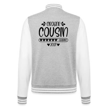 Big Cousin 2027 loading - College Sweat Jacket - heather grey/white - Back - Marisol (170cm)