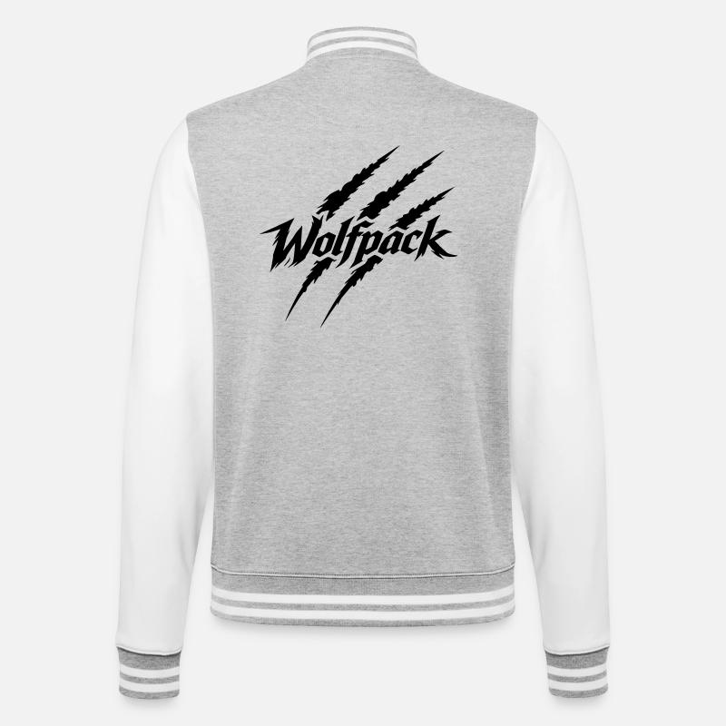 Woldsrudel - College-Sweatjacke - Grau meliert/Weiß