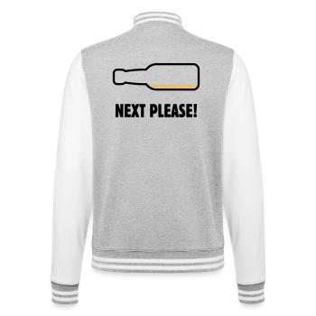 Suivant, s’il vous plaît ! (Bière / Bière / Pourrie 2C) - Veste Teddy - gris chiné / blanc - Dos - Marisol (170cm)