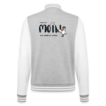 Moin Küstenseemöwe im Sailor-Style - College-Sweatjacke - Grau meliert/Weiß - Hinten - Marisol (170cm)