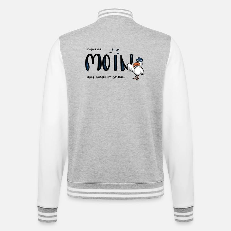 Moin Küstenseemöwe im Sailor-Style - College-Sweatjacke - Grau meliert/Weiß