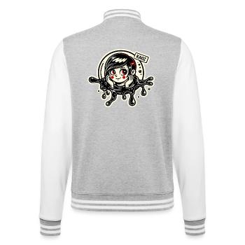 Kawaii Ink Splash Girl - College-Sweatjacke - Grau meliert/Weiß - Hinten - Marisol (170cm)