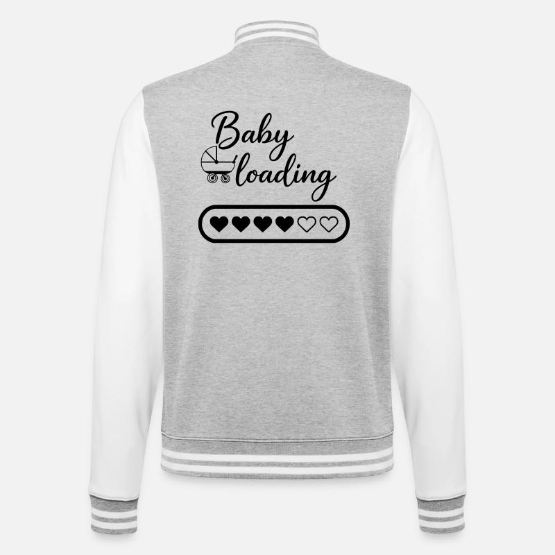 Baby loading - College-Sweatjacke - Grau meliert/Weiß