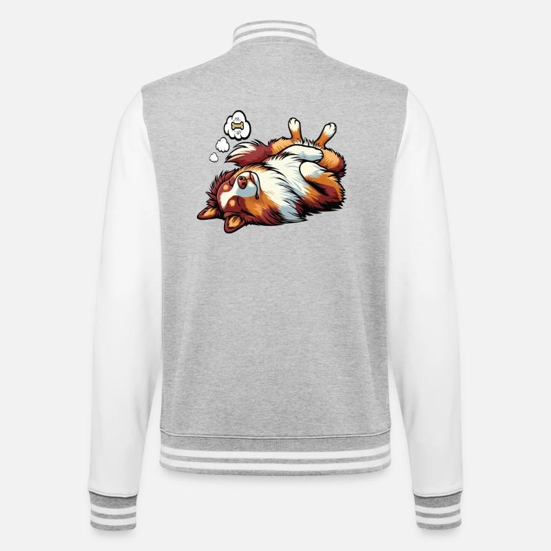 Australian Shepherd Aussie Aussiebesitzer Aussies - College-Sweatjacke - Grau meliert/Weiß