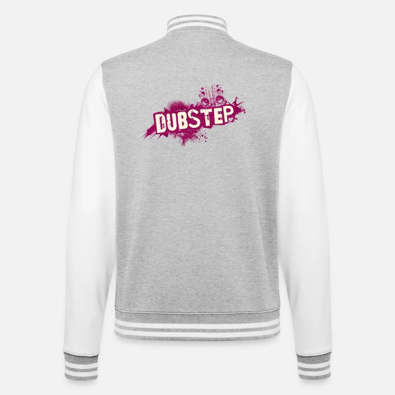 Dubstep graffiti grunge - College Sweat Jacket - heather grey/white
