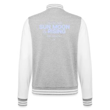 Sun Moon Rising Saying - College Sweat Jacket - heather grey/white - Back - Marisol (170cm)