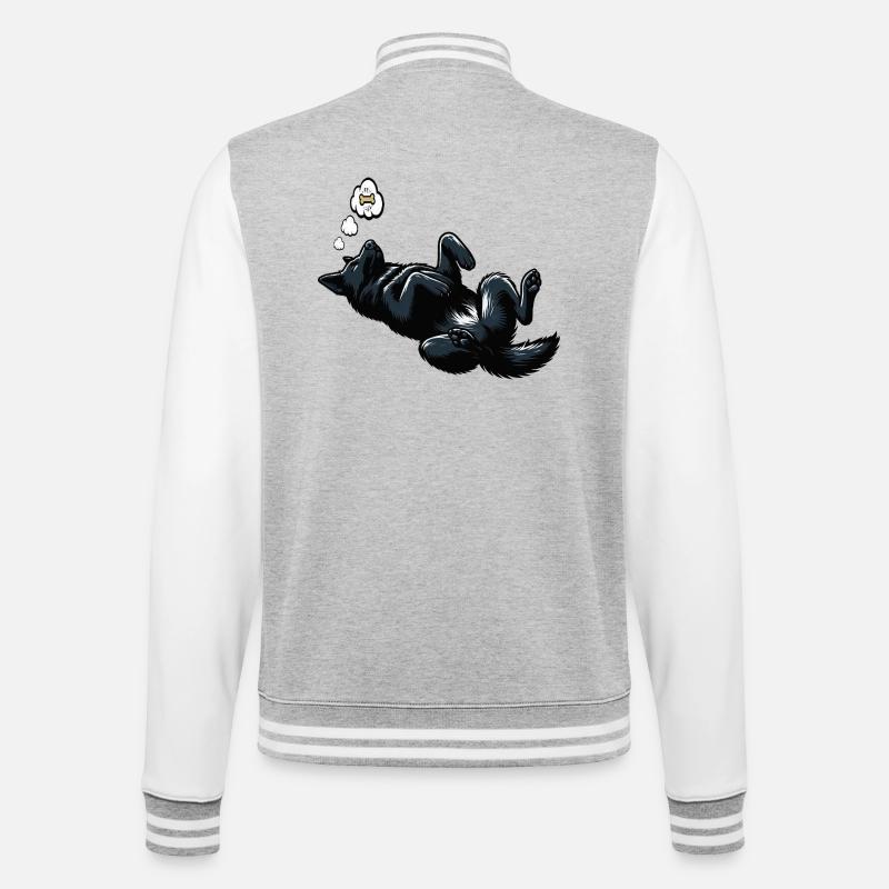 Black German Shepherd German Shepherd Owner - College Sweat Jacket - heather grey/white