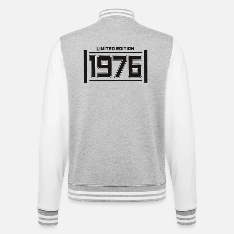 1976 års födelsedagsminimala begränsade utgåva - Collegesweatjacka - gråmelerad/vit