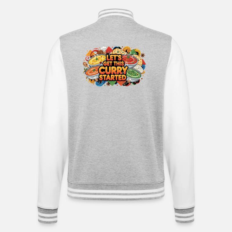 On commence Curry - Veste Teddy - gris chiné / blanc