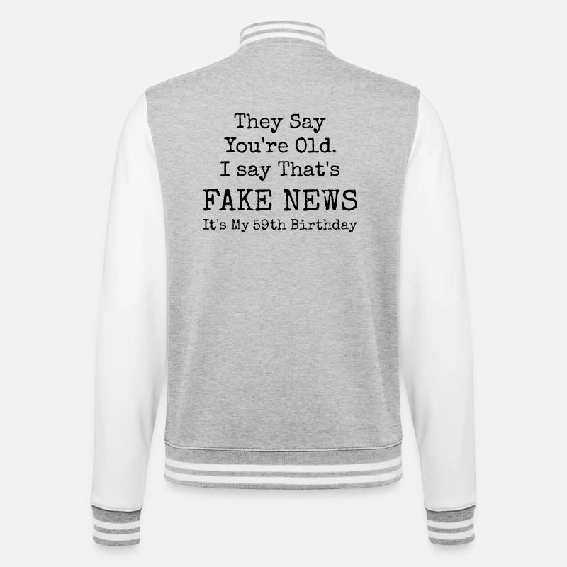 59th Birthday | 59 Years Old Birthday - College Sweat Jacket - heather grey/white