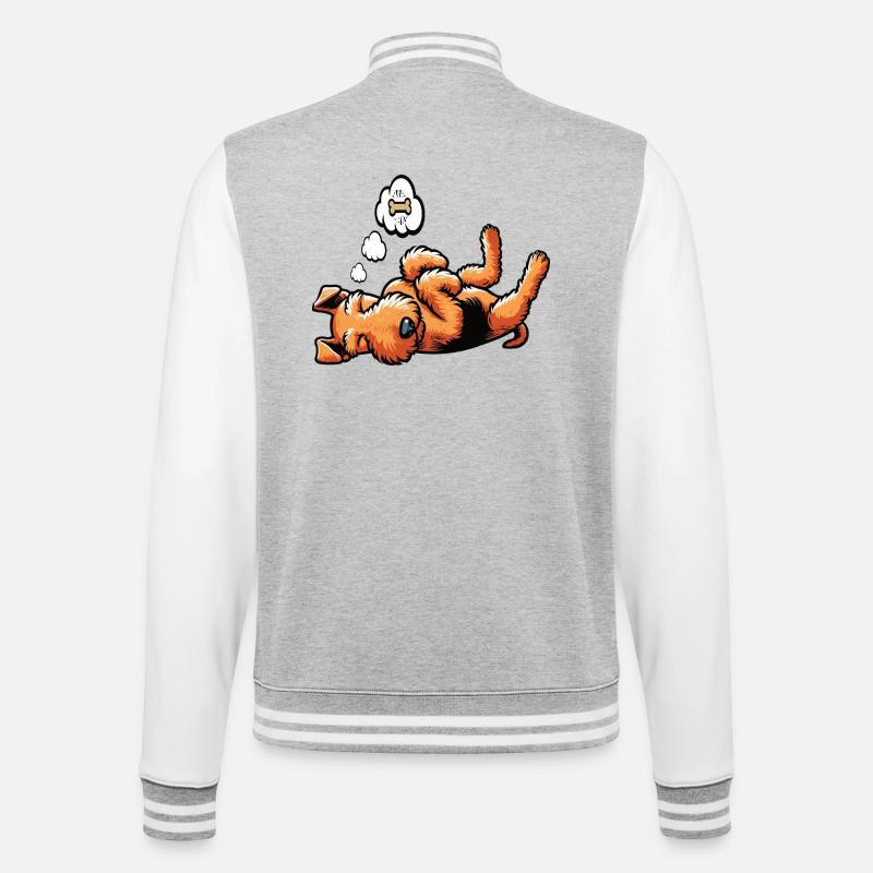 Airedale Terrier Airedales Airedale Lover - College Sweat Jacket - heather grey/white