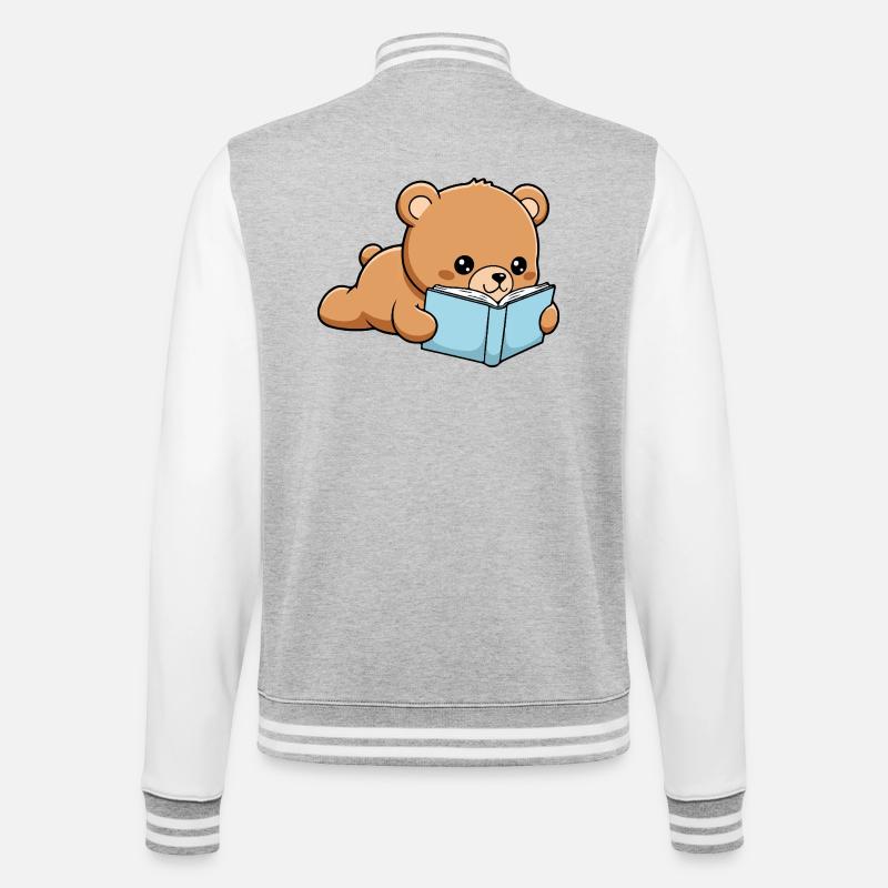 Libro Orso Buffo Libro che legge - Felpa in look college - grigio melange/bianco