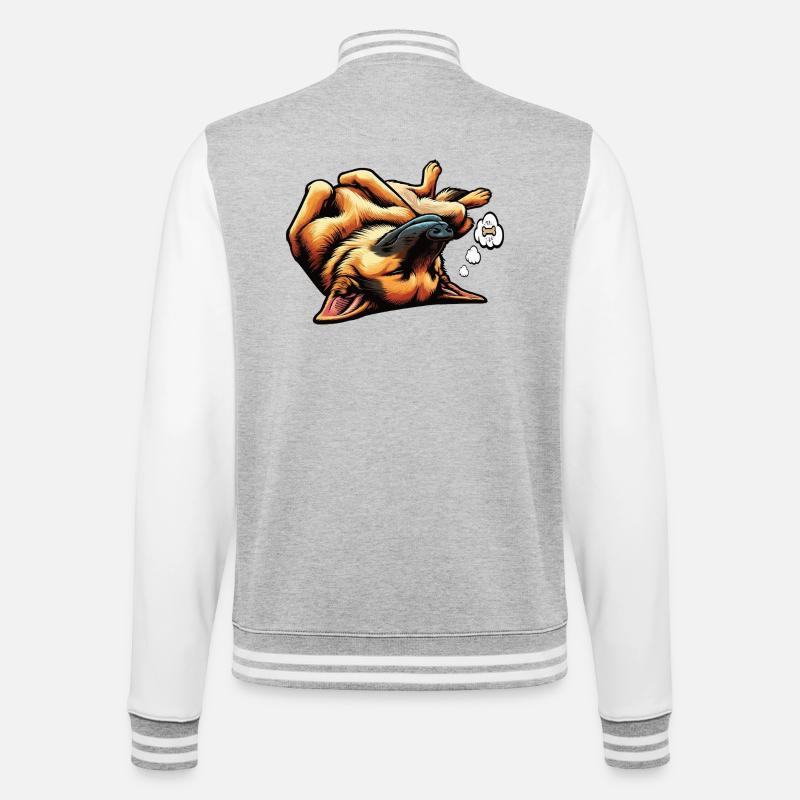 Deutscher Schäferhund Schäferhunde Schäferhunde - College-Sweatjacke - Grau meliert/Weiß