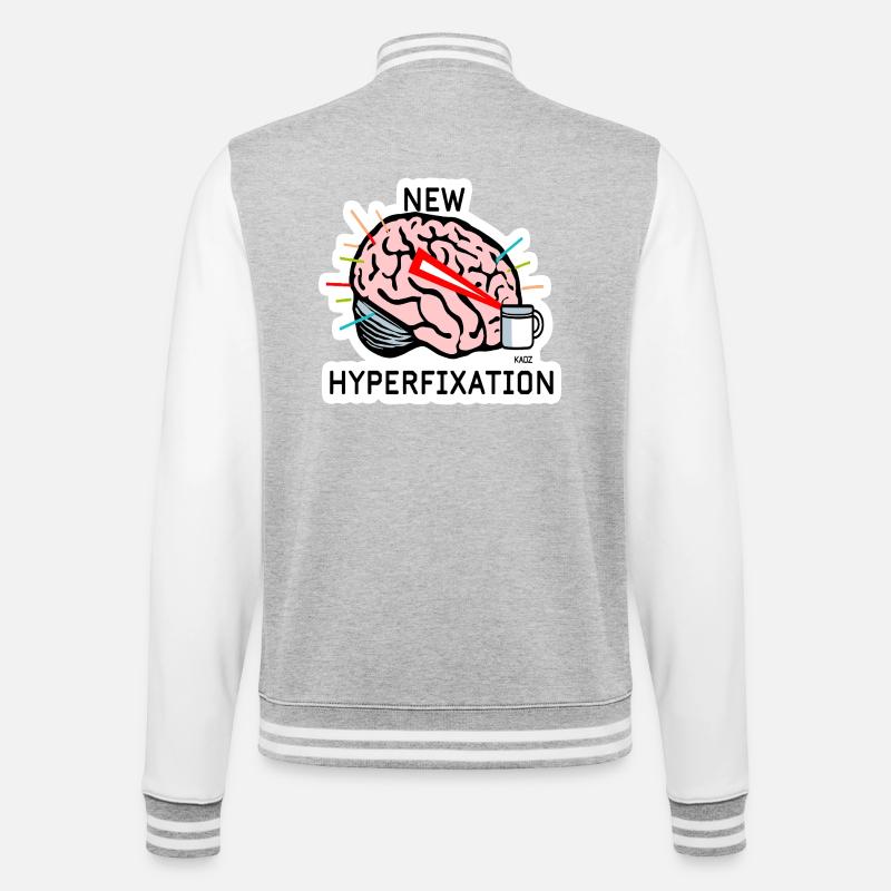 Hyperfix Brain Laser - College Sweat Jacket - heather grey/white