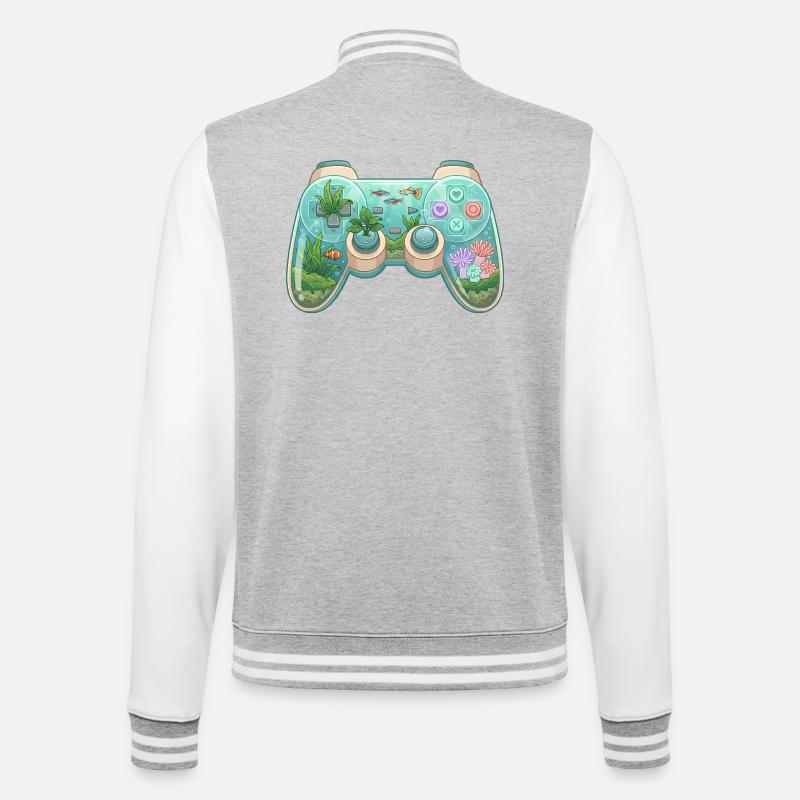 Manette Océan - Collant de jeu mignon - Veste Teddy - gris chiné / blanc